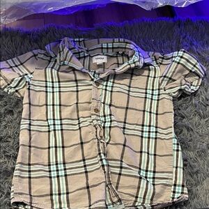 Sonoma Kids Plaid Button-Down Shirt - Tan and Blue